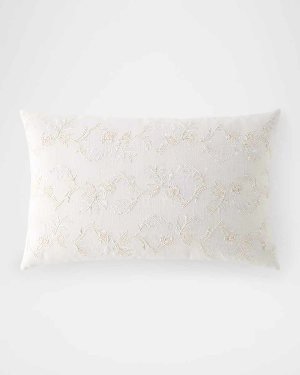 Lavoe Embroidered Lumbar Pillow, 18" x 30"